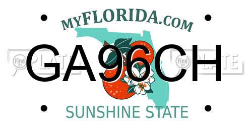 GA96CH Florida License Plate