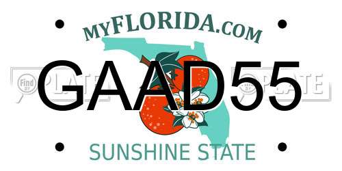 GAAD55 Florida License Plate