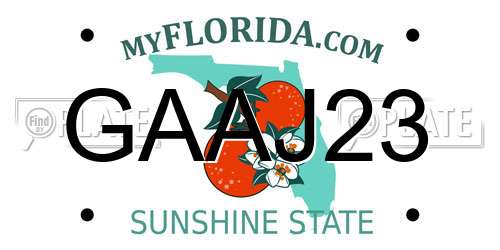 GAAJ23 Florida License Plate