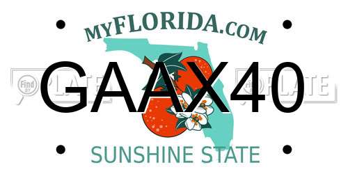 GAAX40 Florida License Plate