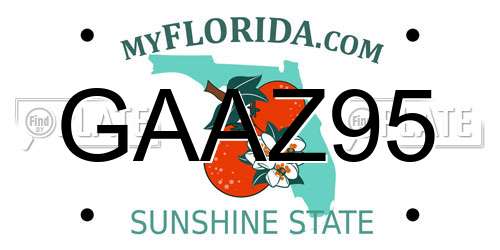 GAAZ95 Florida License Plate