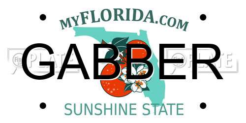 GABBER Florida License Plate