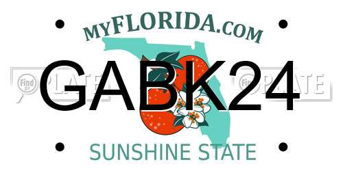 GABK24 Florida License Plate