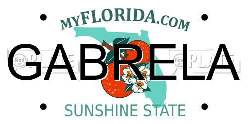 GABRELA Florida License Plate