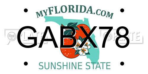 GABX78 Florida License Plate
