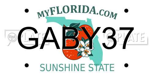 GABY37 Florida License Plate