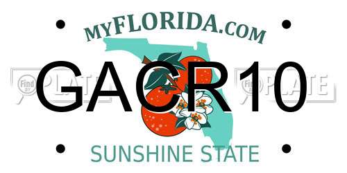 GACR10 Florida License Plate