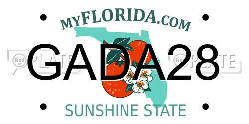GADA28 Florida License Plate
