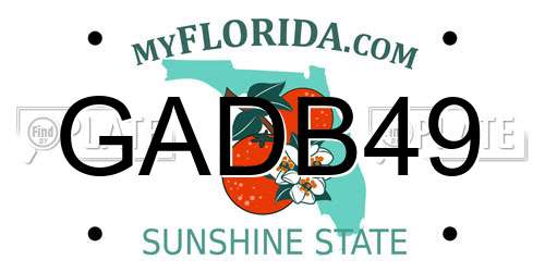 GADB49 Florida License Plate