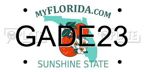 GADE23 Florida License Plate