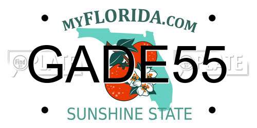 GADE55 Florida License Plate
