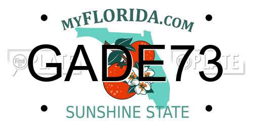 GADE73 Florida License Plate