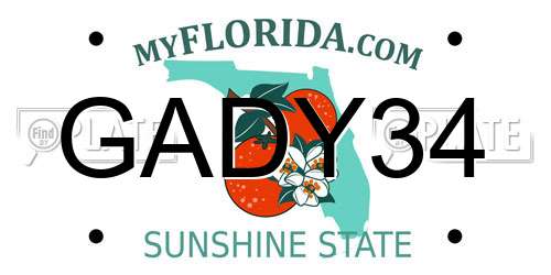 GADY34 Florida License Plate