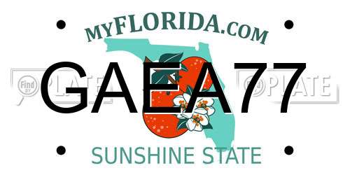 GAEA77 Florida License Plate