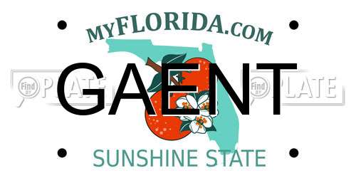 GAENT Florida License Plate