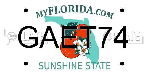 GAET74 Florida License Plate