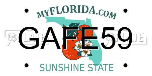 GAFE59 Florida License Plate