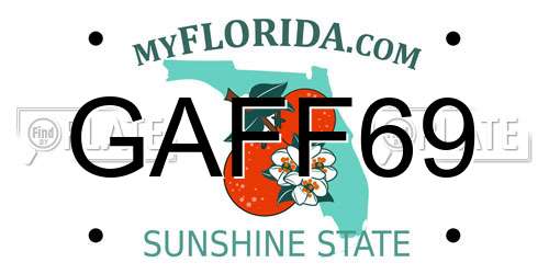 GAFF69 Florida License Plate