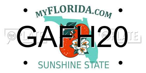 GAFH20 Florida License Plate