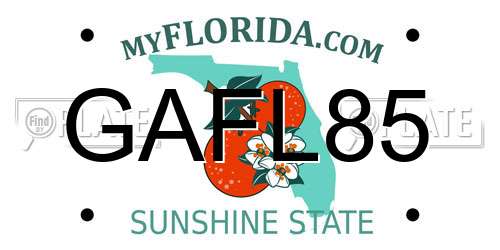 GAFL85 Florida License Plate