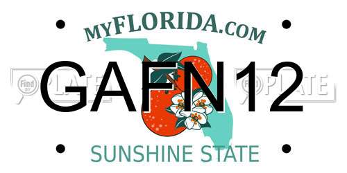 GAFN12 Florida License Plate