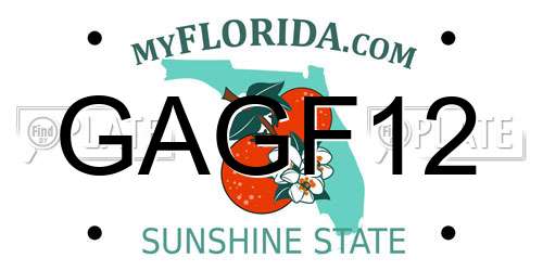 GAGF12 Florida License Plate