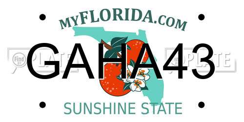 GAHA43 Florida License Plate