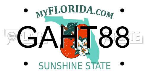 GAHT88 Florida License Plate