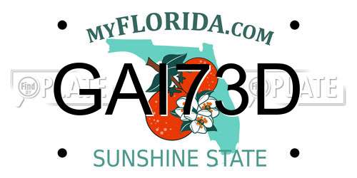 GAI73D Florida License Plate