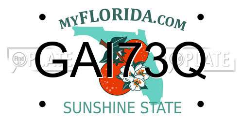 GAI73Q Florida License Plate