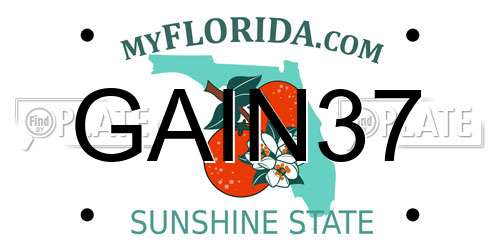 GAIN37 Florida License Plate