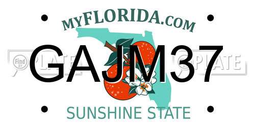 GAJM37 Florida License Plate