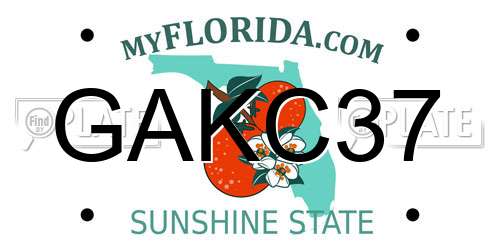 GAKC37 Florida License Plate