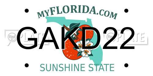 GAKD22 Florida License Plate