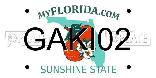 GAKI02 Florida License Plate