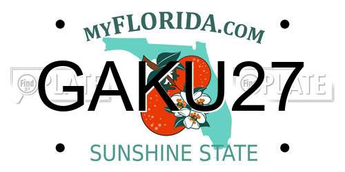 GAKU27 Florida License Plate