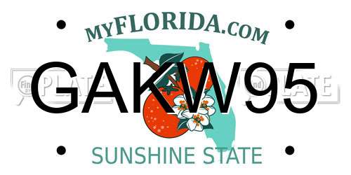 GAKW95 Florida License Plate