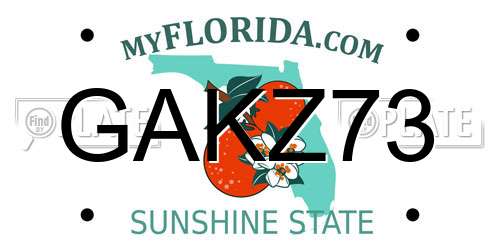 GAKZ73 Florida License Plate