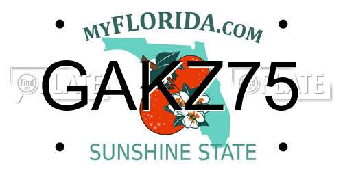 GAKZ75 Florida License Plate