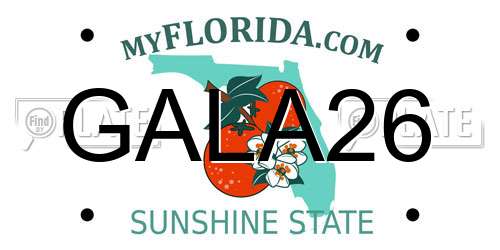 GALA26 Florida License Plate