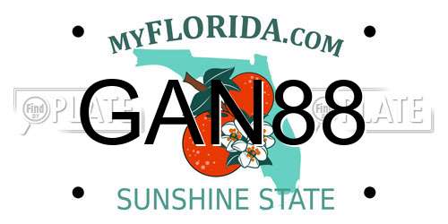 GAN88 Florida License Plate