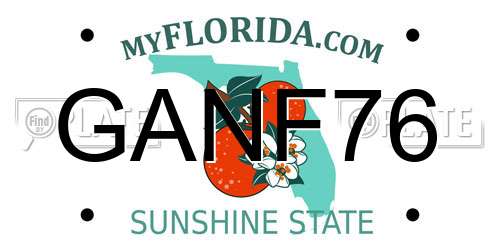 GANF76 Florida License Plate