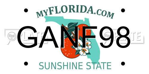 GANF98 Florida License Plate