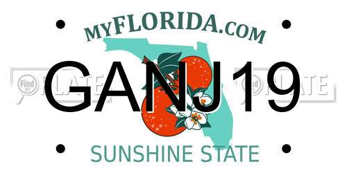 GANJ19 Florida License Plate