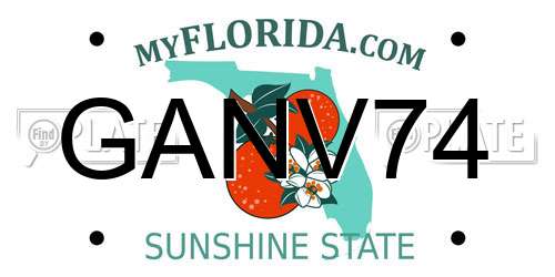 GANV74 Florida License Plate