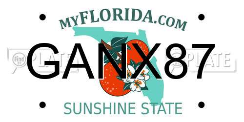 GANX87 Florida License Plate