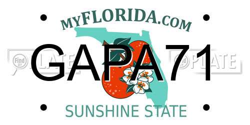 GAPA71 Florida License Plate