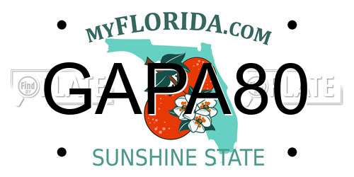 GAPA80 Florida License Plate