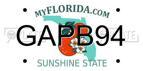 GAPB94 Florida License Plate