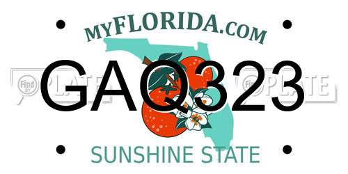 GAQ323 Florida License Plate